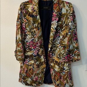 Zara Women's Tropical Floral Blazer - Multicolor